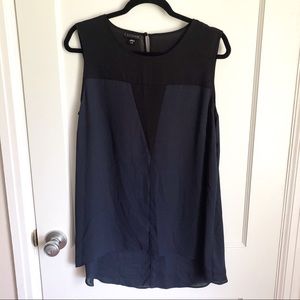 Metaphor Black and Navy Blue Sleeveless Blouse